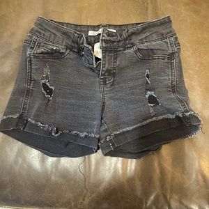 Junior black jeans short